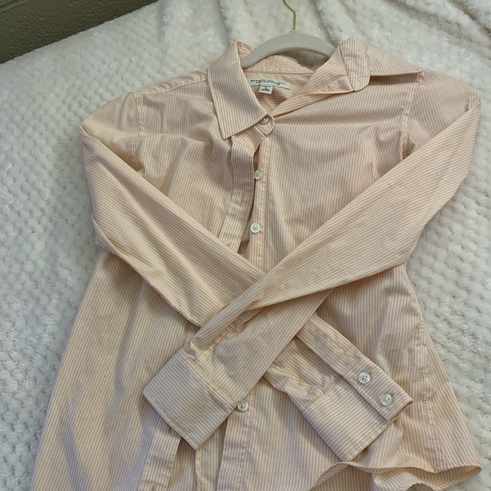 Banana republic orange button up shirt